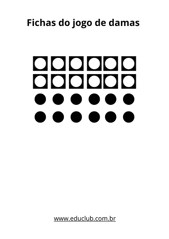 Tabuleiro de damas para imprimir: Jogo completo com peças e regras ...